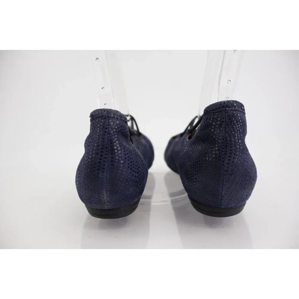 Earthies by Earth Women's Size 7 Essen Navy Blue Leather Flats Strappy Slip On